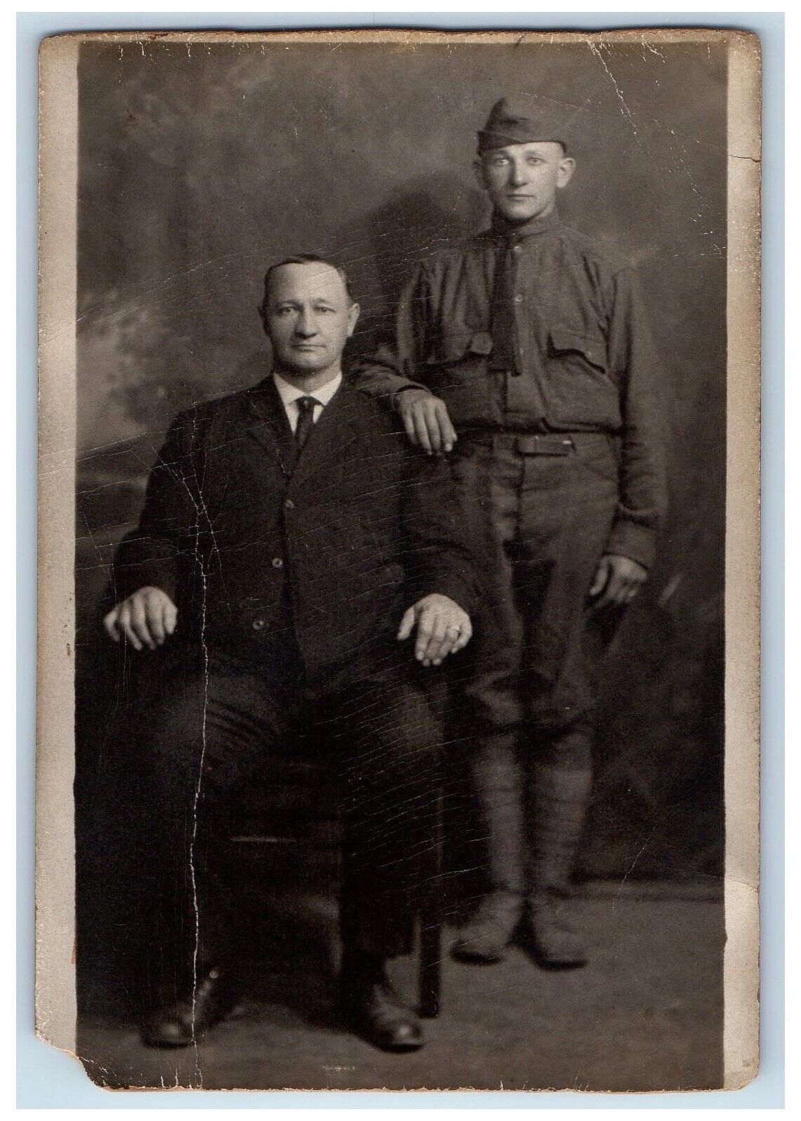 c1910\'s WWI US Army Soldier Uniform Kauffman Cowell PA RPPC Photo Postcard