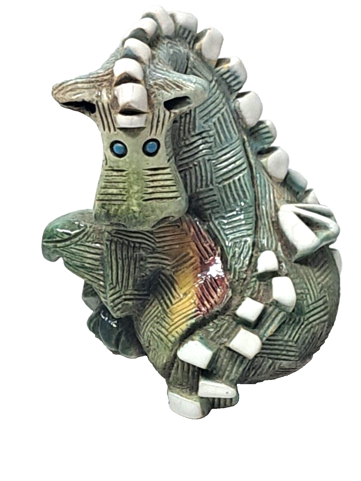 Resin dragon figurine whimsical marked Artesania Rinconada