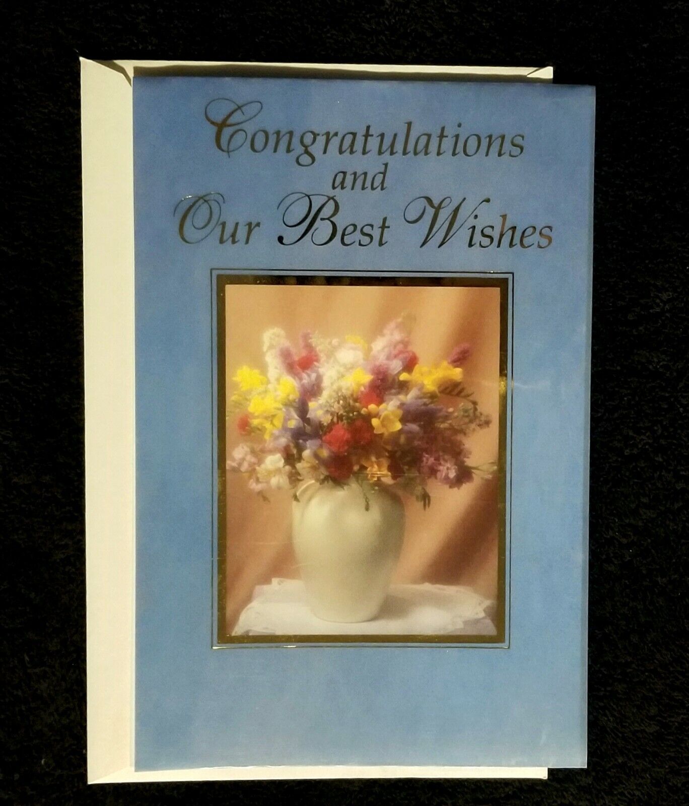 Vintage Paramount Our Congratulations Card With Flowers