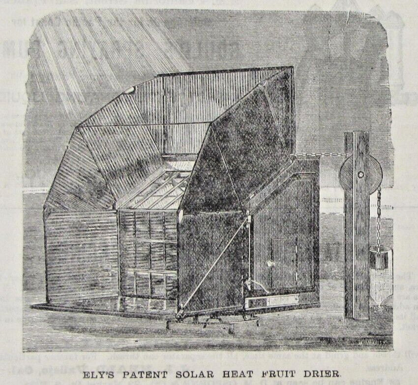 Vintage 1881 Ely\'s Solar Heat Fruit Dryer Newspaper Print Ad