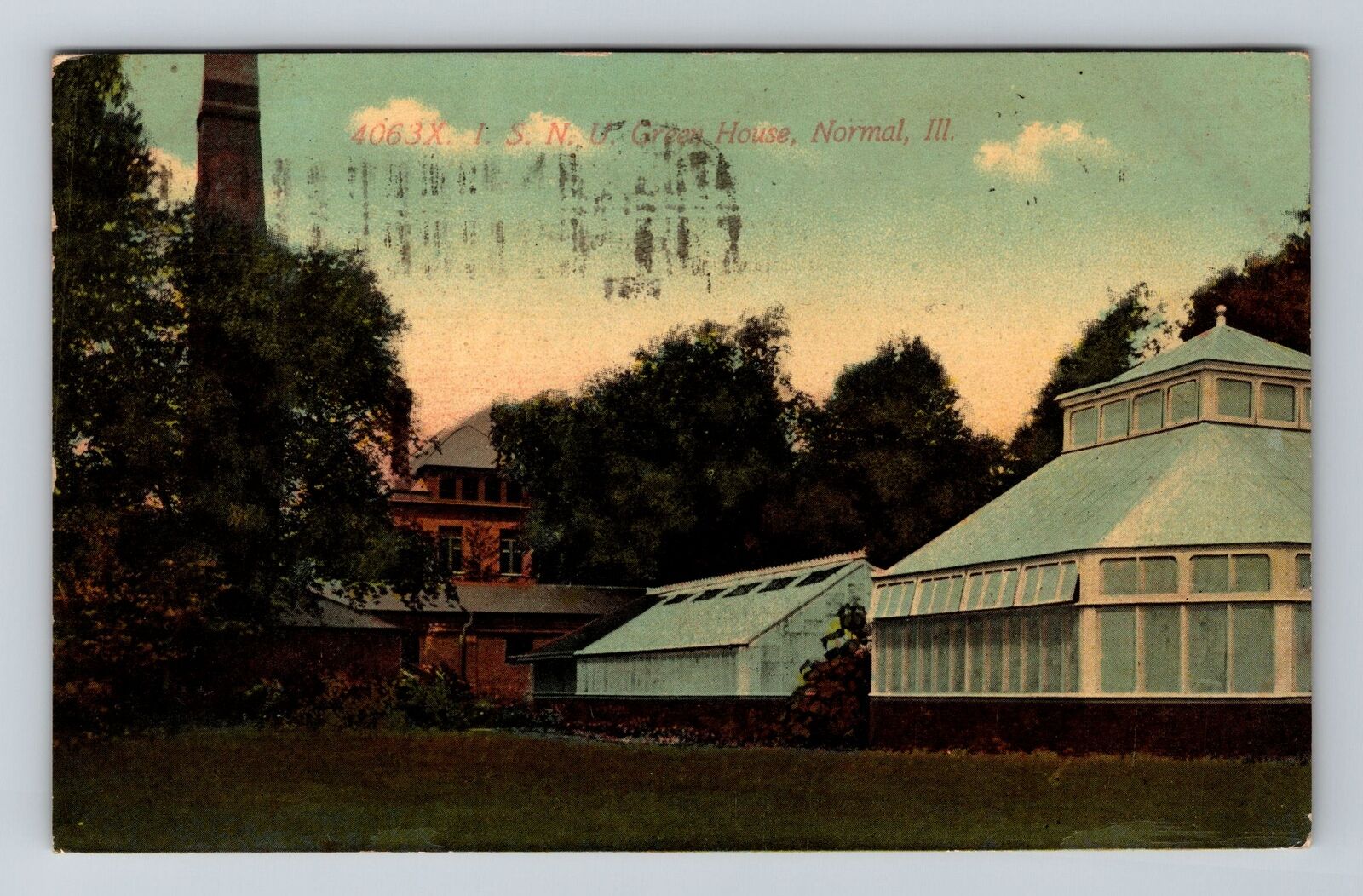 Normal IL-Illinois, I S N U Green House, c1913 Vintage Souvenir Postcard
