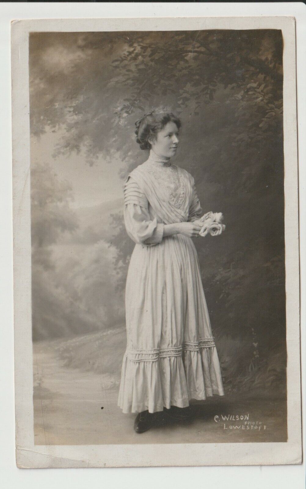 RPPC A Lady by C Wilson Lowestoft England United Kingdom UK Real Photo UN-POSTED
