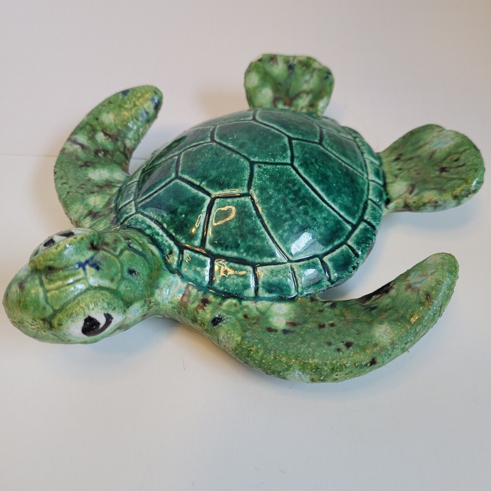 Handmade Ceramic Green Sea Turtle Signed Ben Diller Hawaii See Description Nice