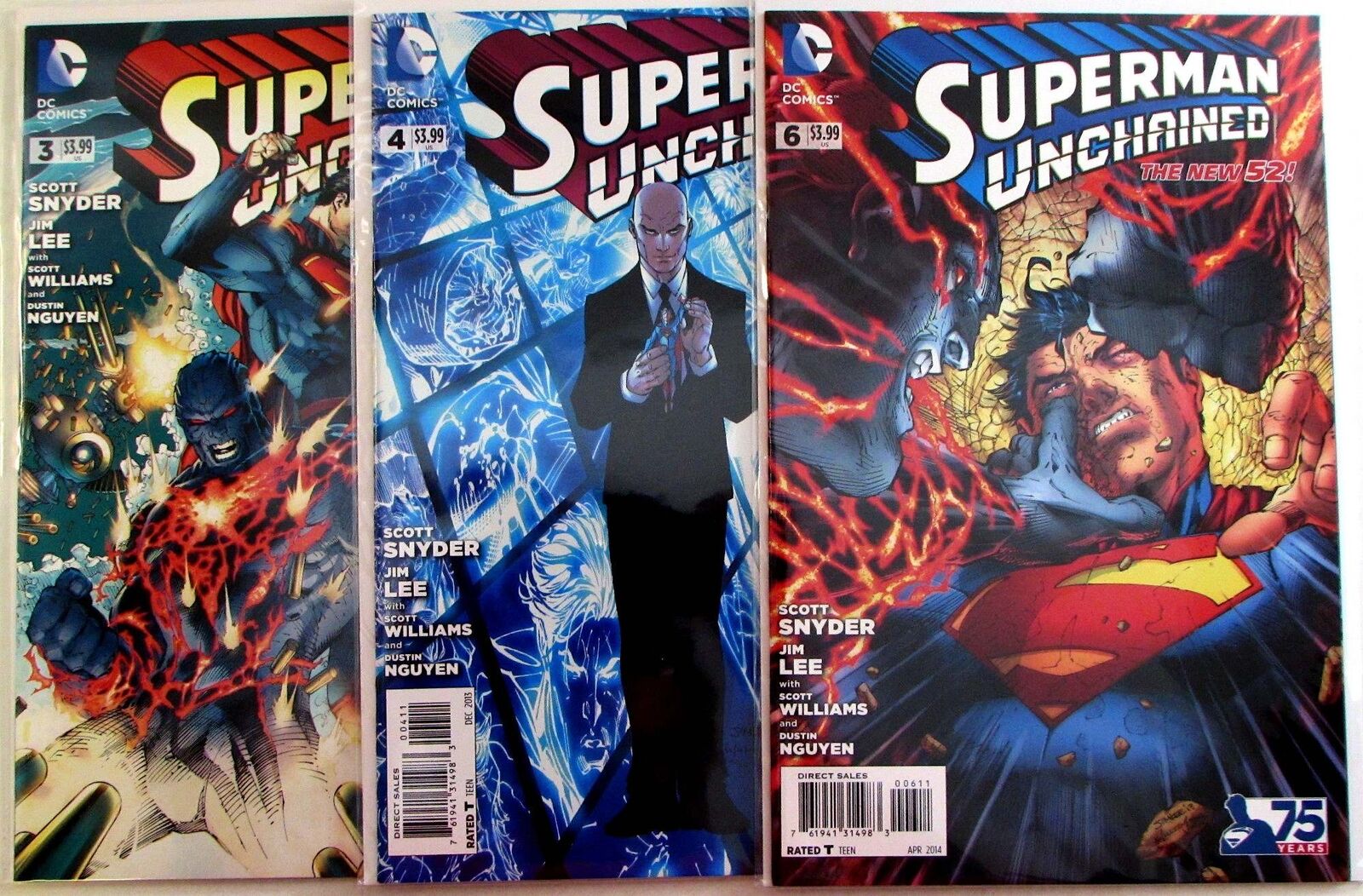 Superman Unchained Lot of 3 #3, 4, 6 DC Comics (2013) NM 1st Print Comic Books