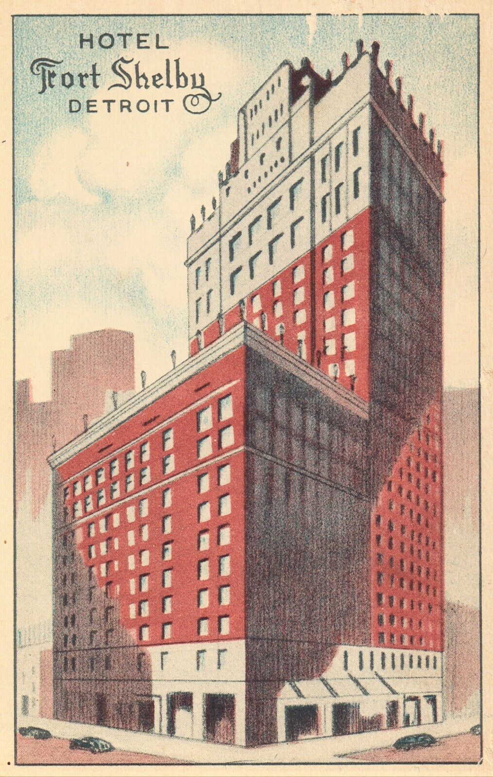 Hotel Fort Shelby - Detroit, Michigan Linen Postcard