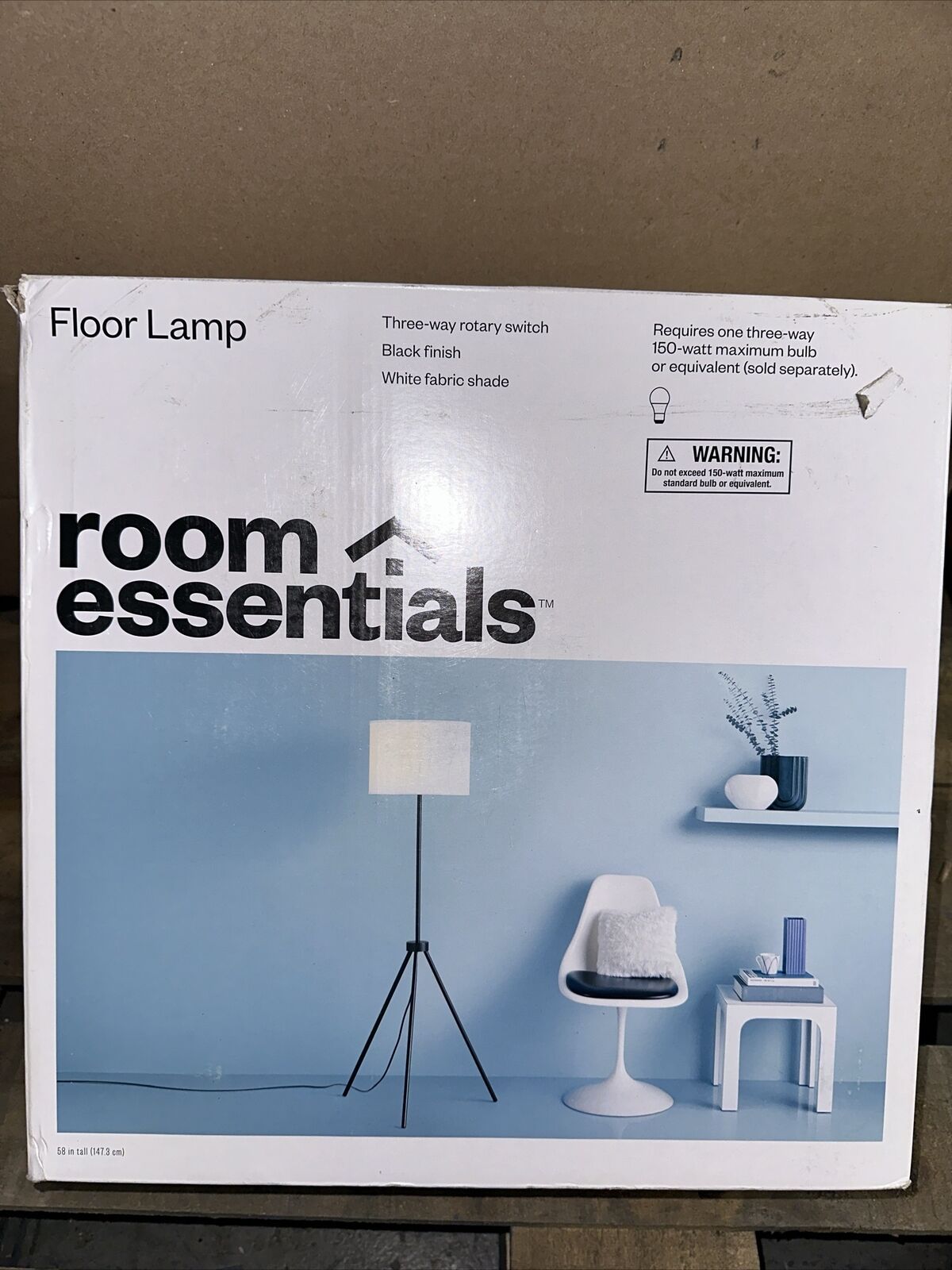 Room Essentials Tripod Floor Lamp Black Finish