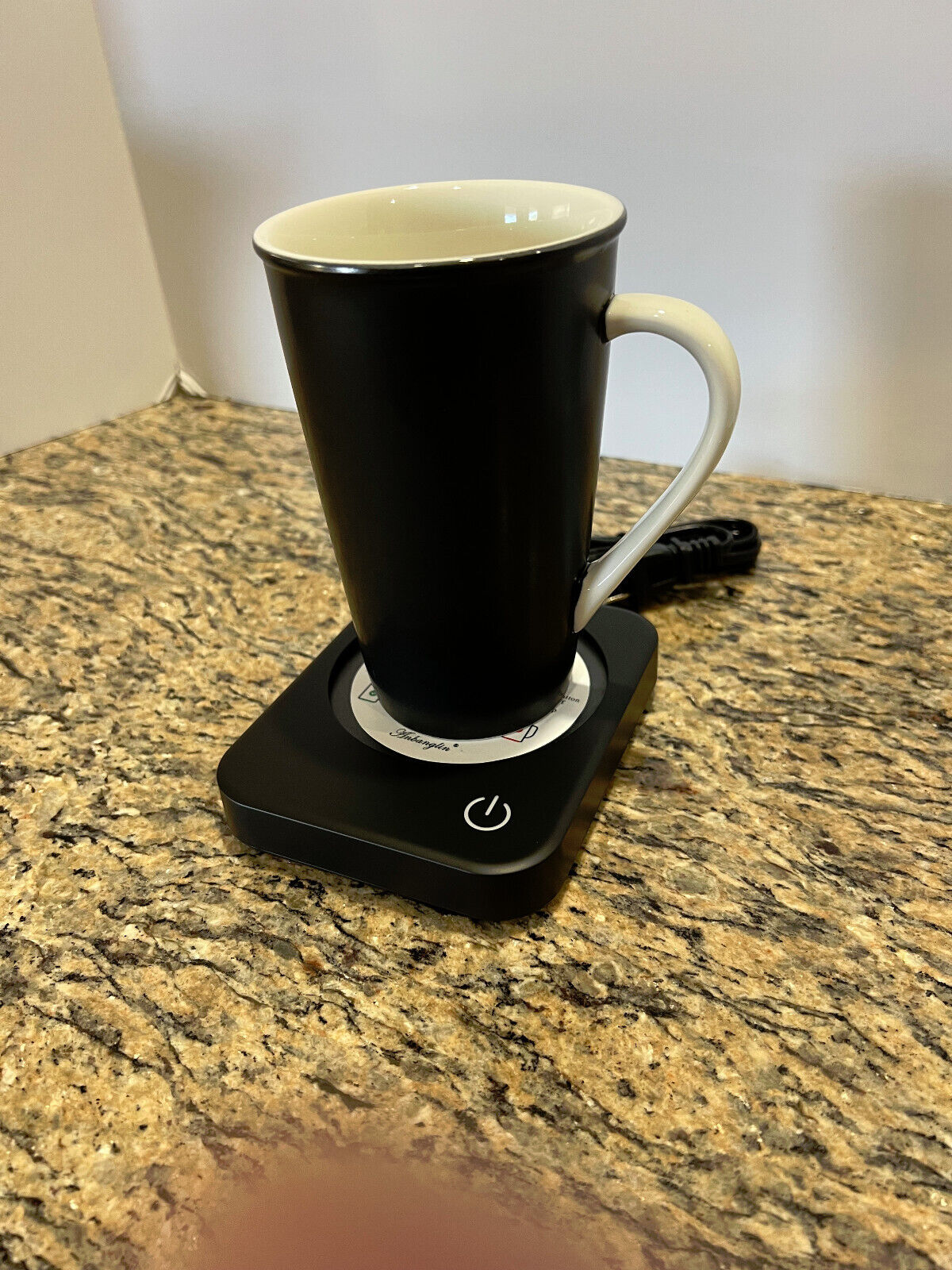 Starbucks 24 ounce Black & White Mug and New Coffee Warmer