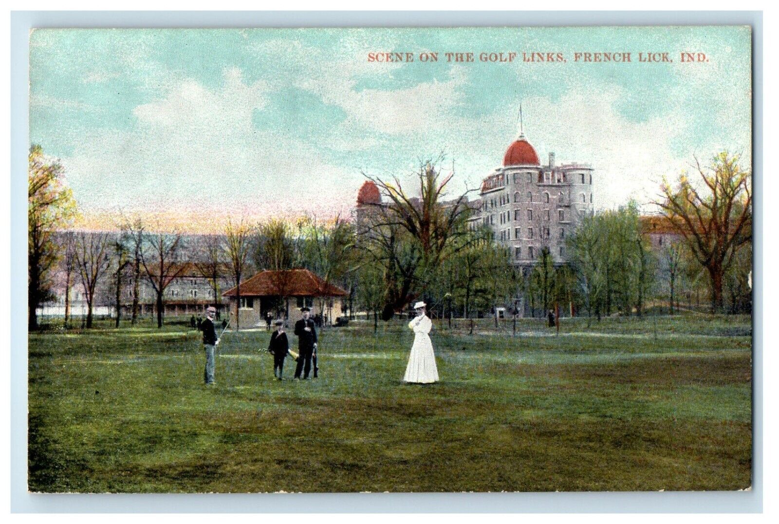 c1910\'s Scene On The Golf Links French Lick Indiana IN Unposted Antique Postcard