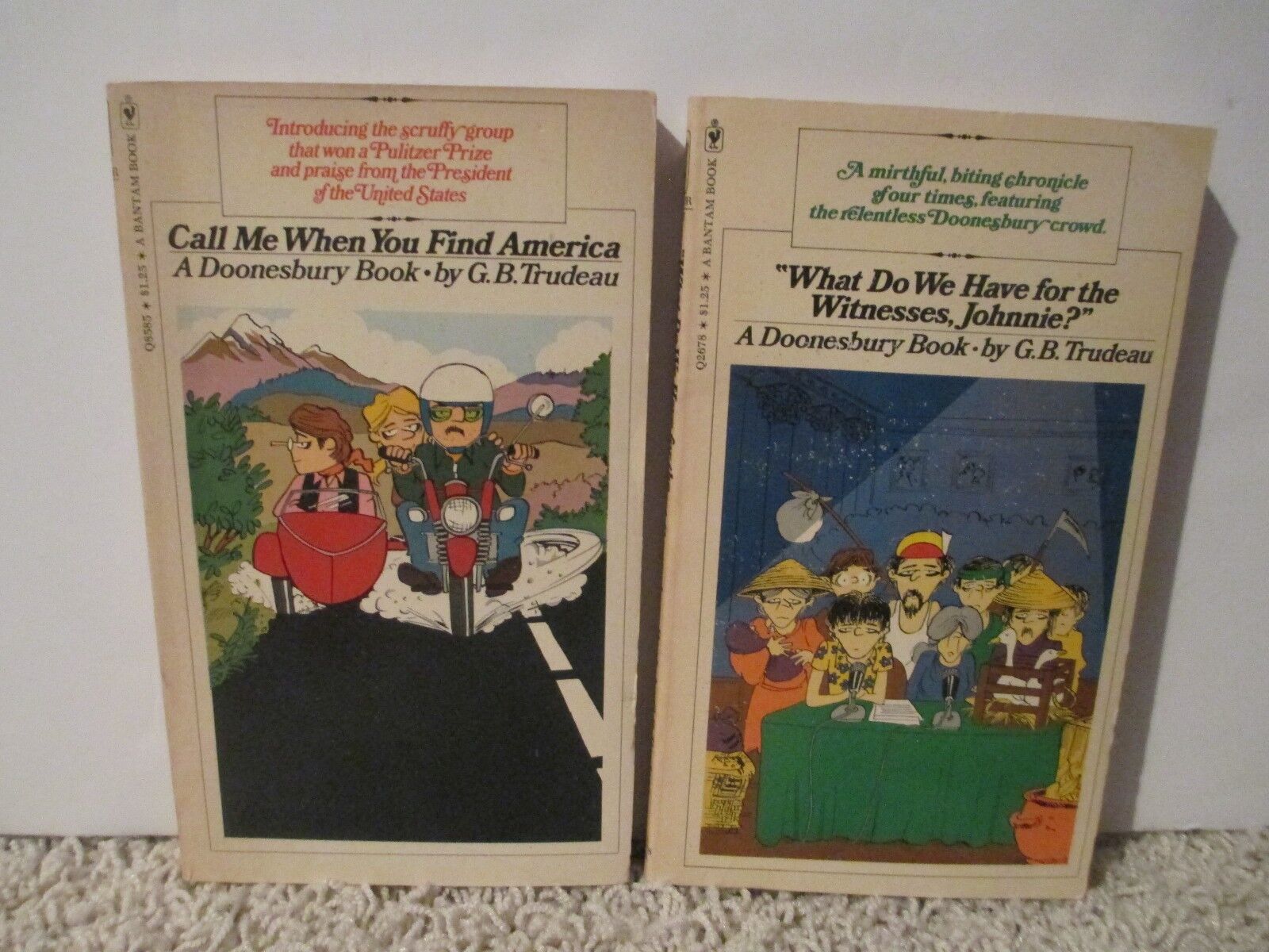 1973 & 1975 Vintage Set of 2 Doonesbury Comic Books by G.B. Trudeau - see ad for