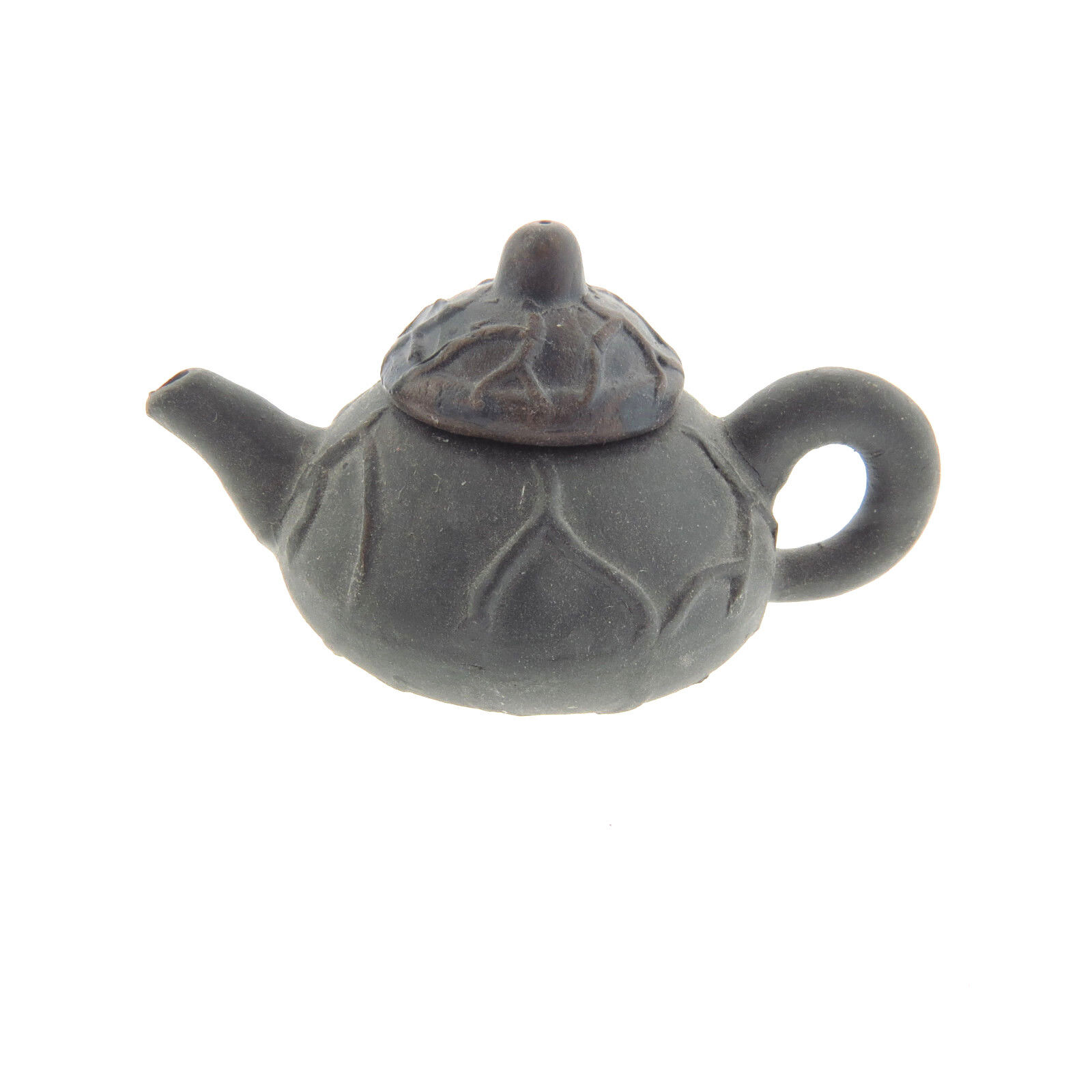 Miniature Clay Teapot Handmade in China Gray 1.75\