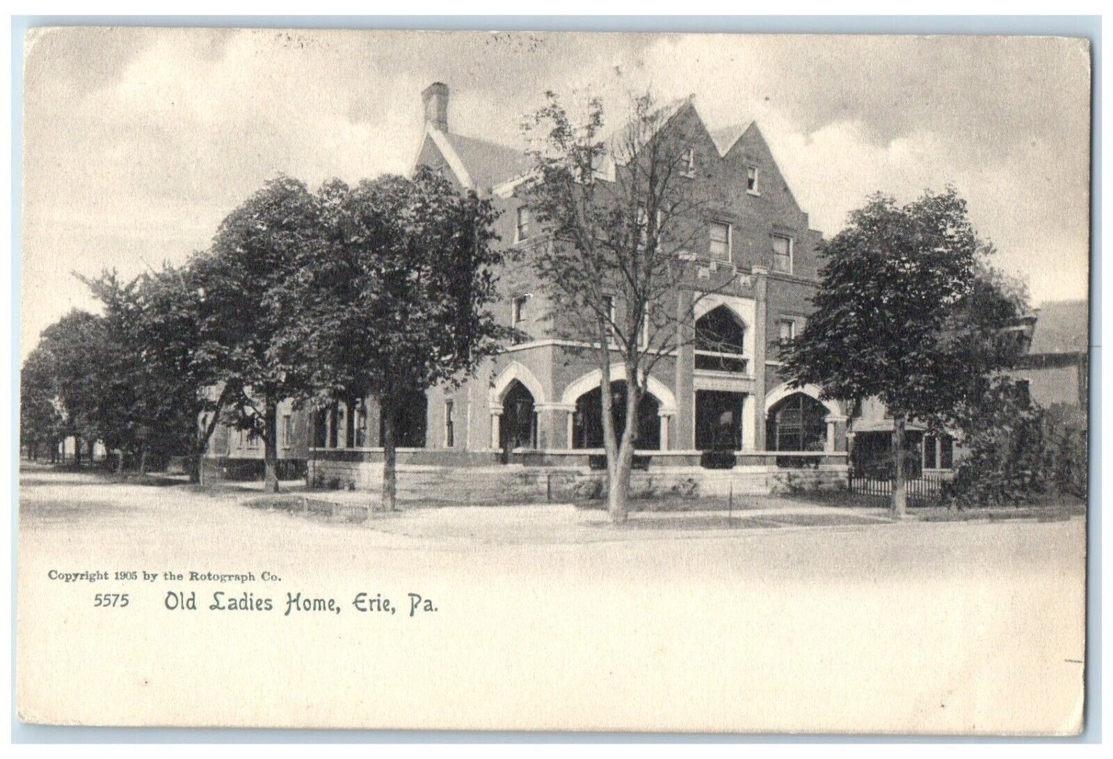 c1905 Old Ladies Home Exterior View Building Erie Pennsylvania Vintage Postcard