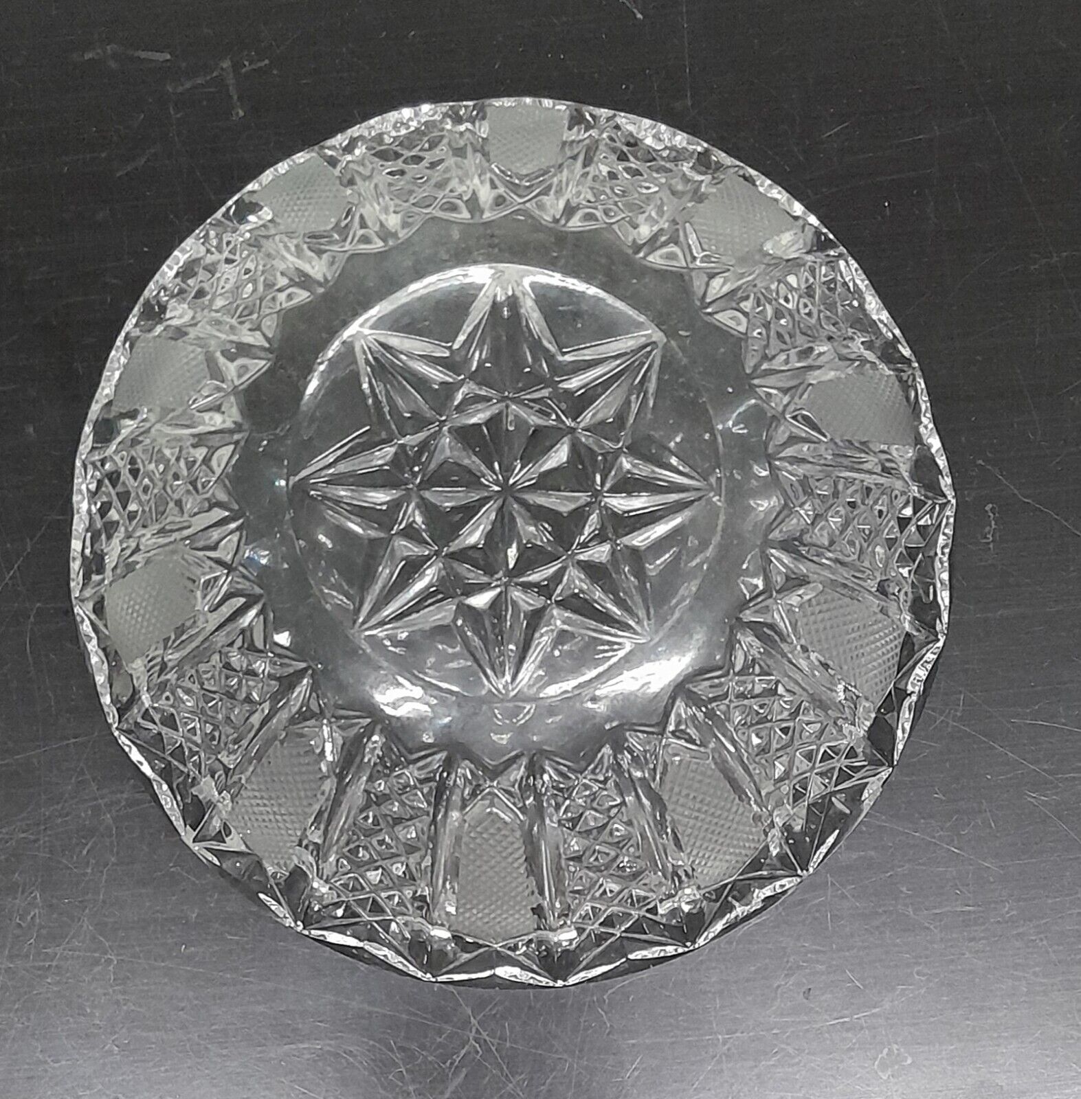 Star Cut Design Glass Bowl