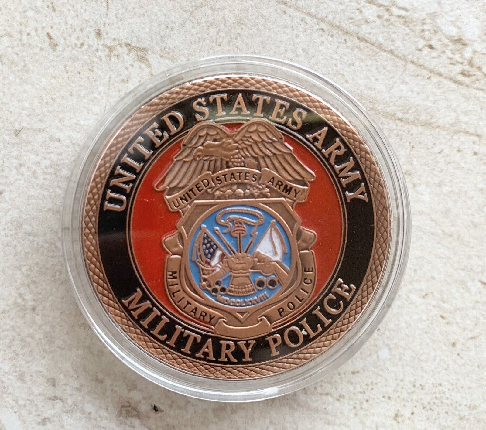 MP-Military Police Army Agent Challenge Coin-Gold PL US Army