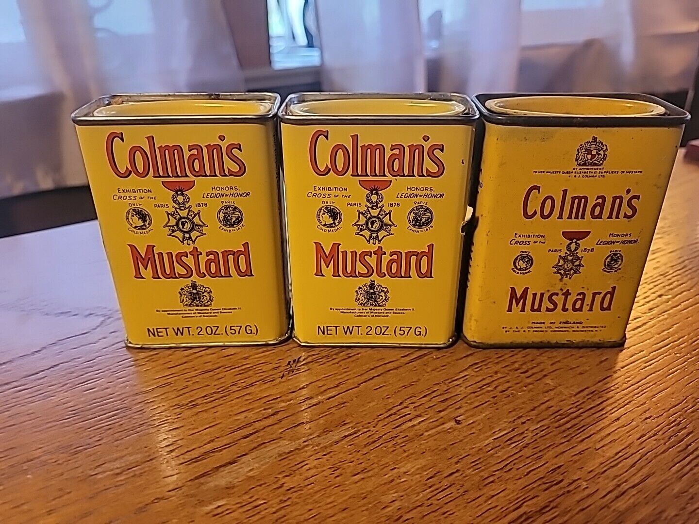 Colman's Mustard Tin Lot Of 3 **FREE SHIPPING**