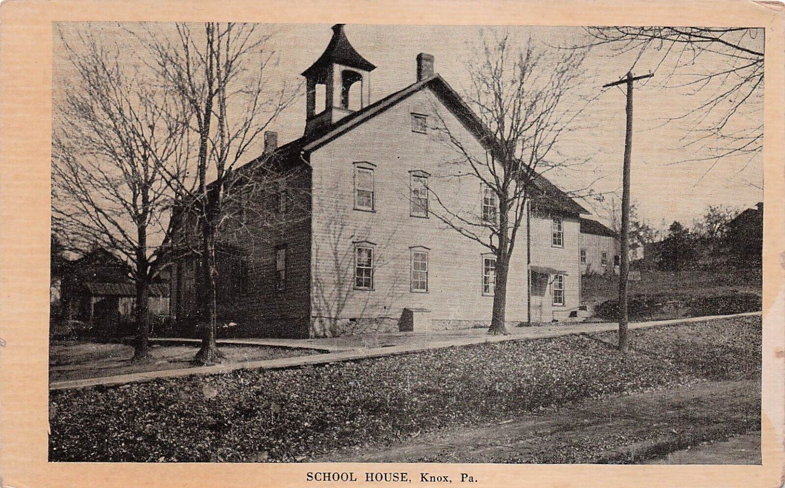 Knox PA Pennsylvania School House Clarion County Edenburg Vtg Postcard D56
