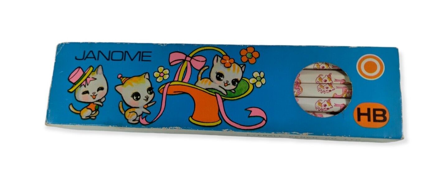 The Eyeball Pencil Co. JANOME Kitten Pencils HB  Vintage Box Of 9 NEW