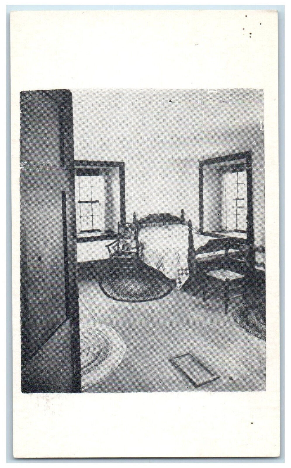c1940\'s Upper Room in Old Jail Note Hole Made By Bullet Unposted Postcard