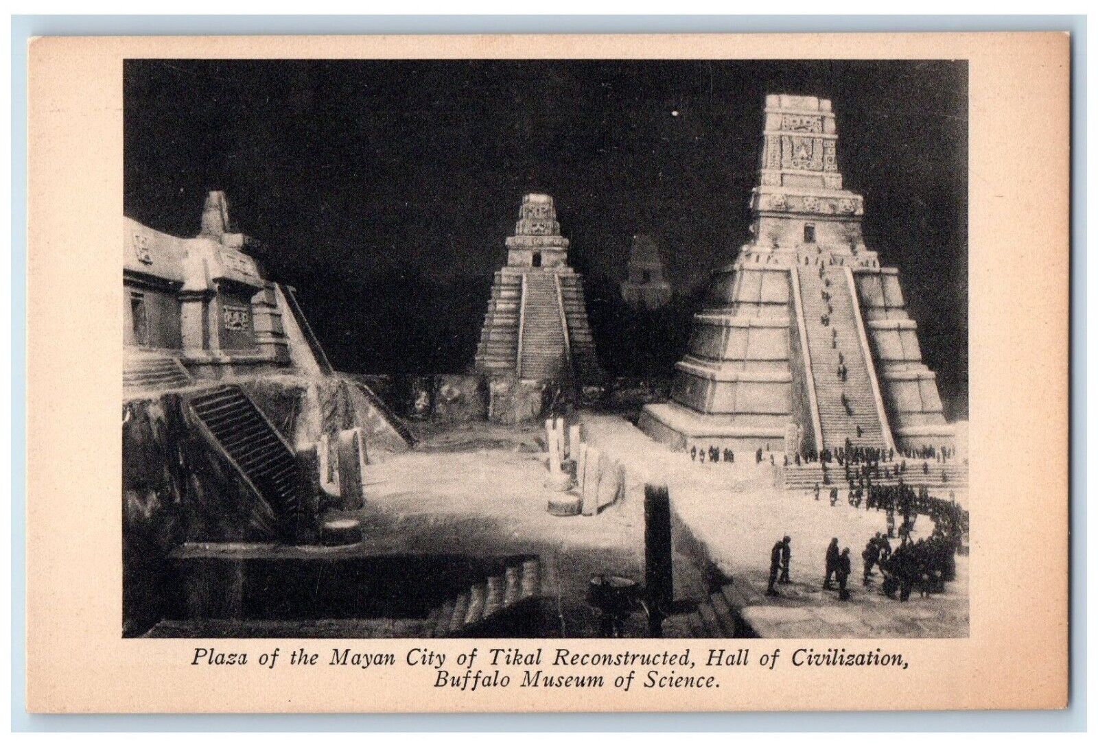c1920's Plaza Mayan City Tikal Reconstructed Buffalo Museum Science NY Postcard