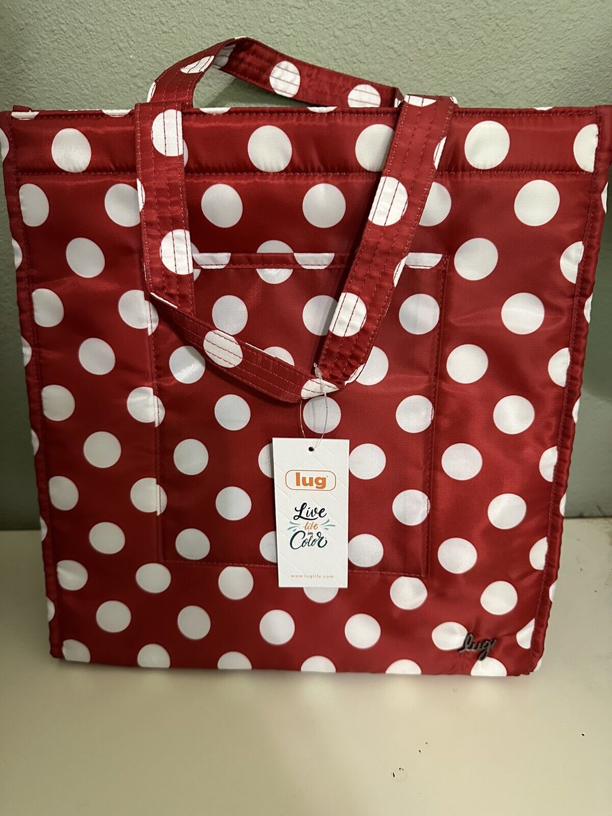 Lug 2023  Runner Creme Large Dots Minnie Mouse Tote Bag NWT