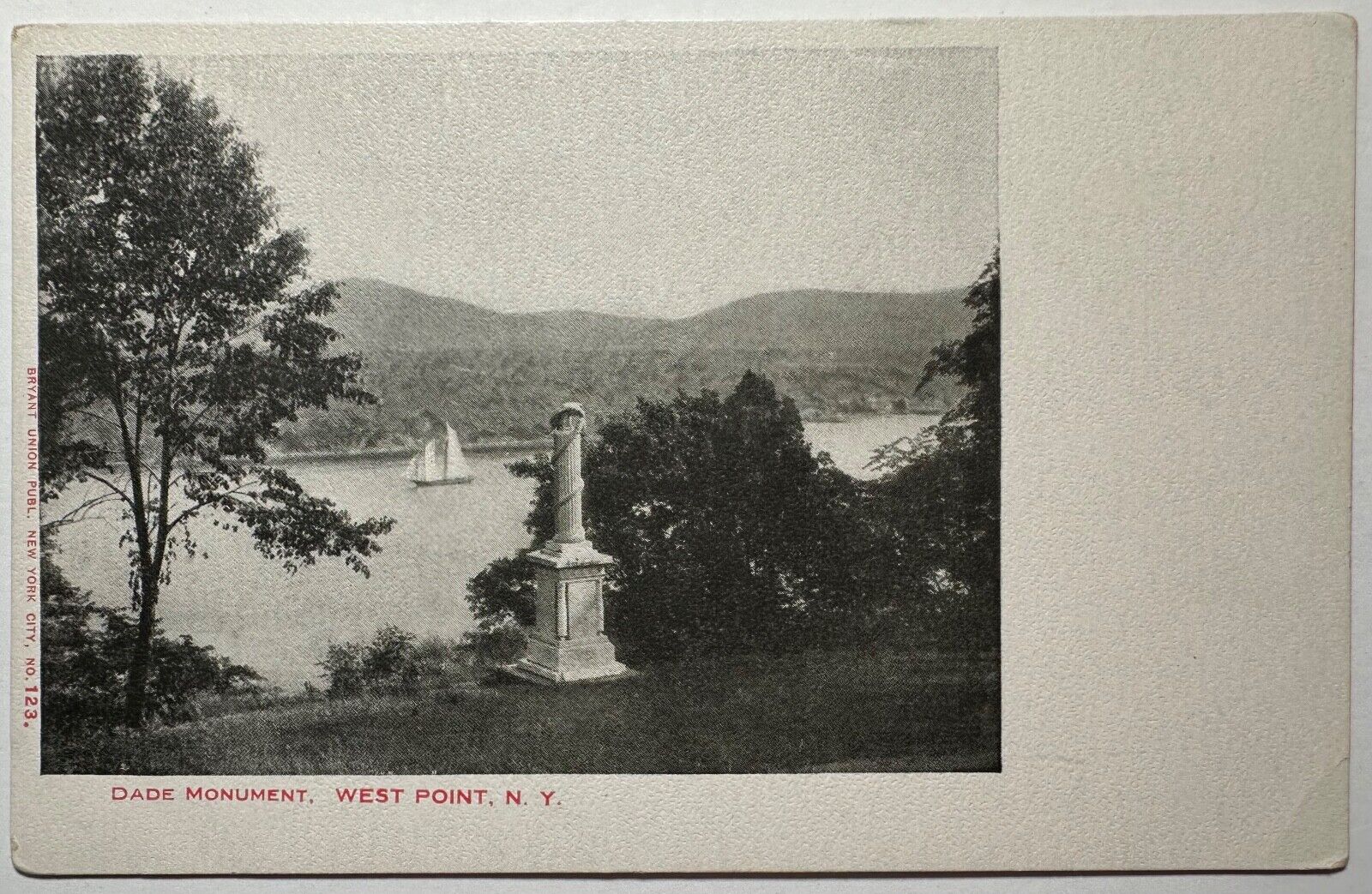 Dade Monument Hudson River US Army West Point New York Postcard c1900s