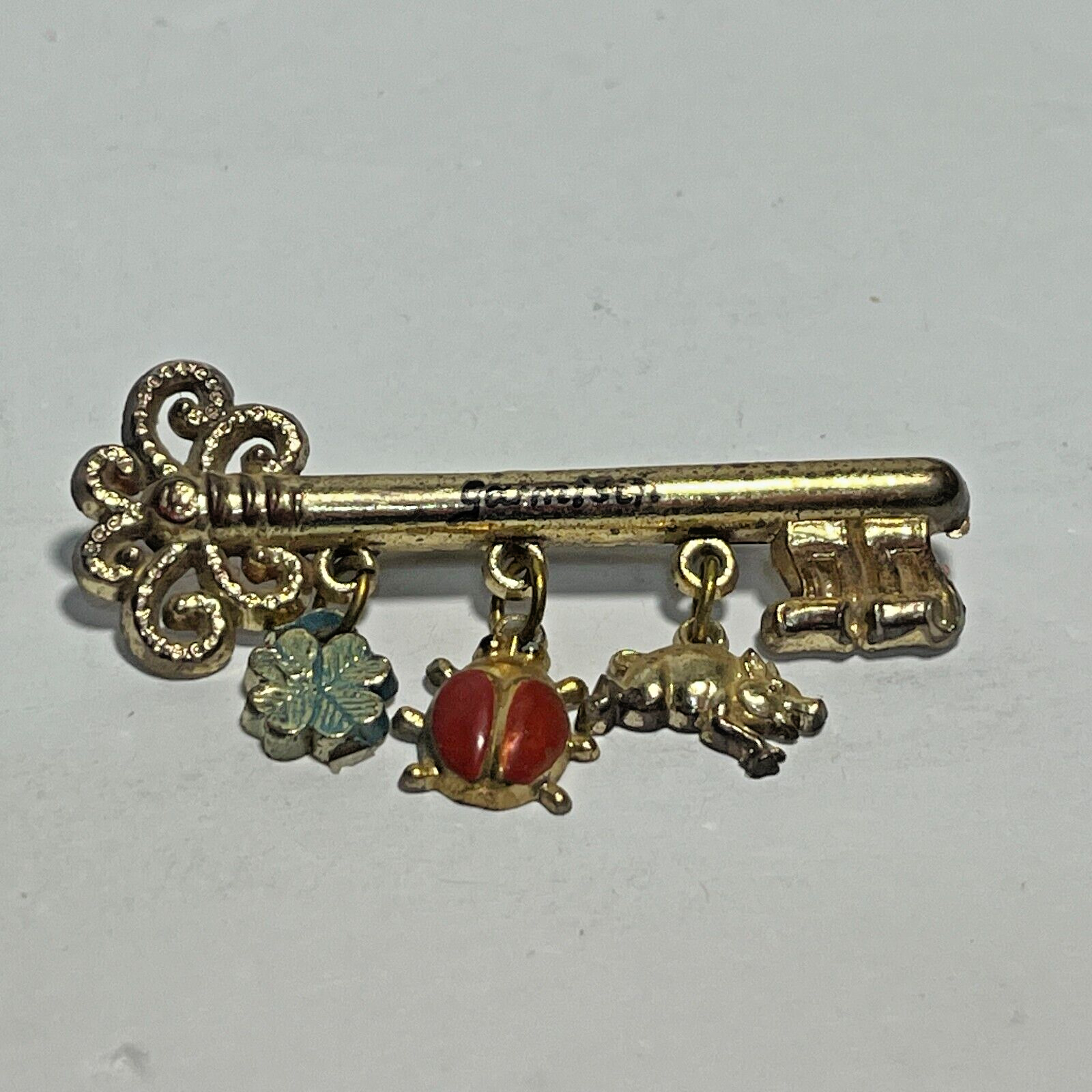Vintage Garmisch Germany Key Charms Souvenir Lapel Pin