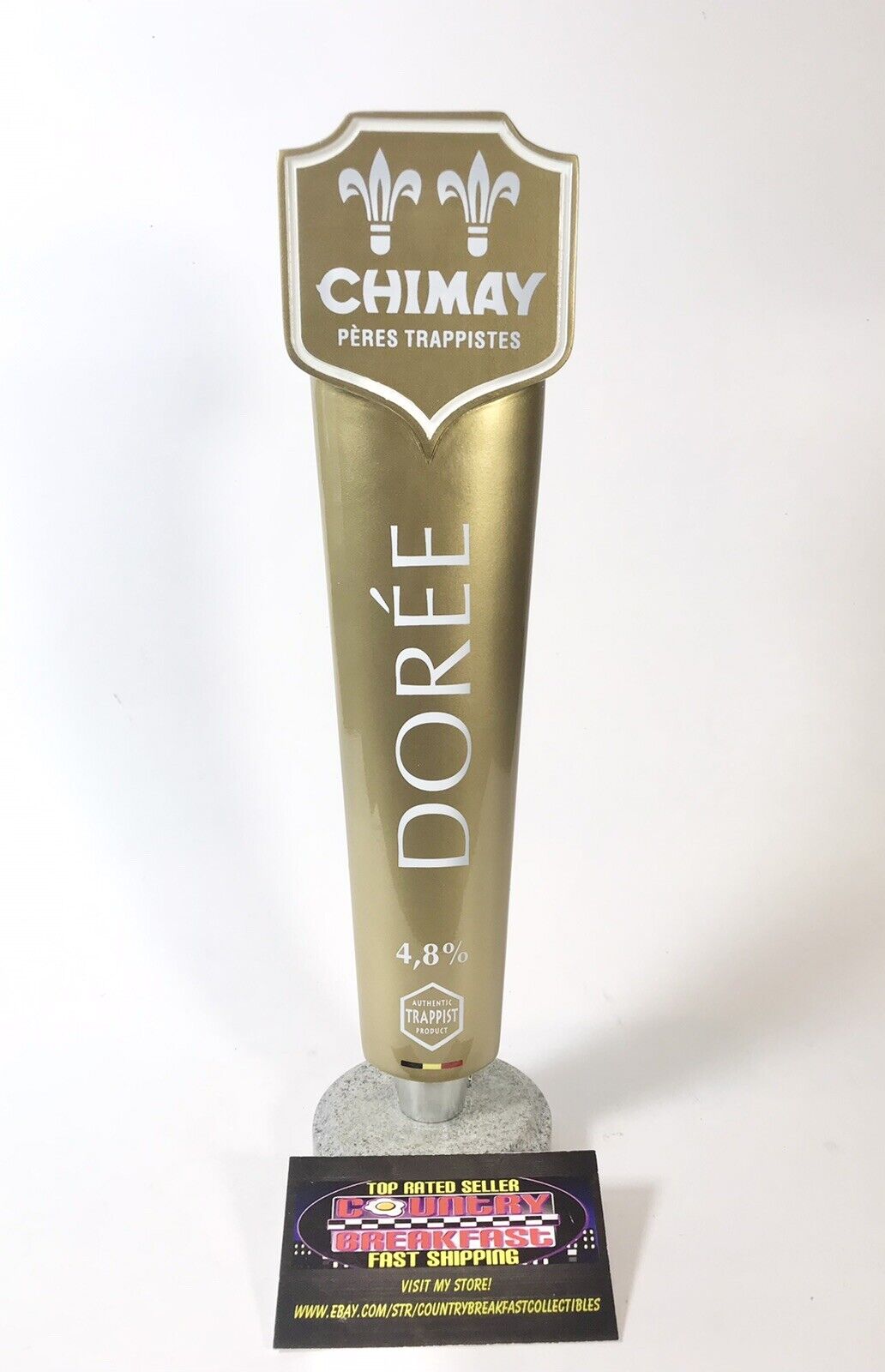Chimay  Doree Belgian Trappist Ale Gold Logo Beer Tap Handle 11” Tall Brand New