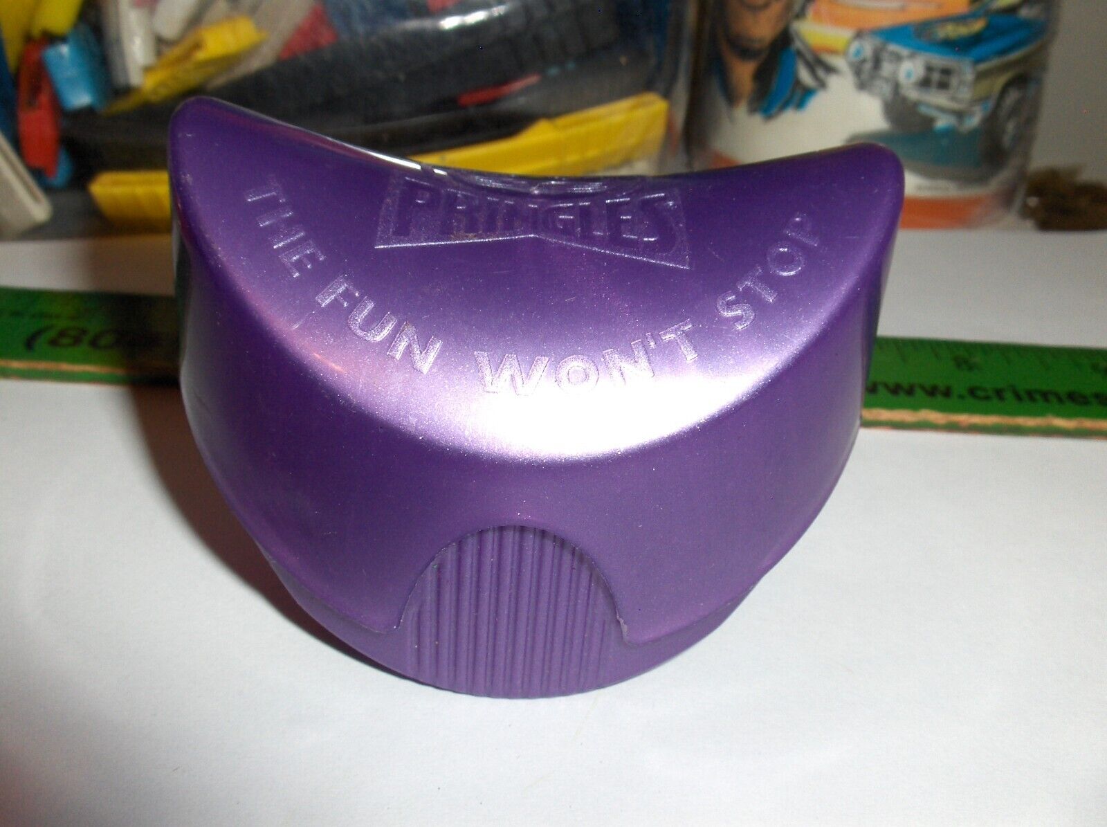 Vintage ALL PURPLE Pringles Chip Container-Once You Pop-The Fun Won\'t Stop-NEW