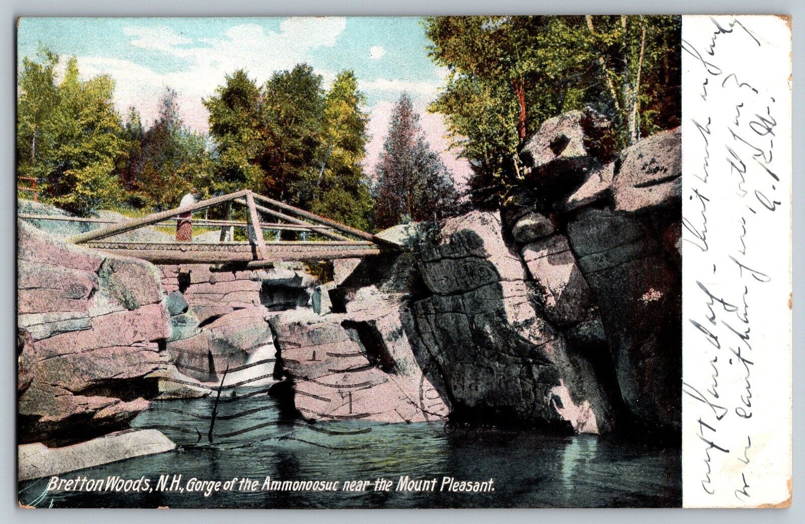 Bretton Woods, NH - Gorge of the Ammonoosuc at Mount Pleasant - Vintage Postcard