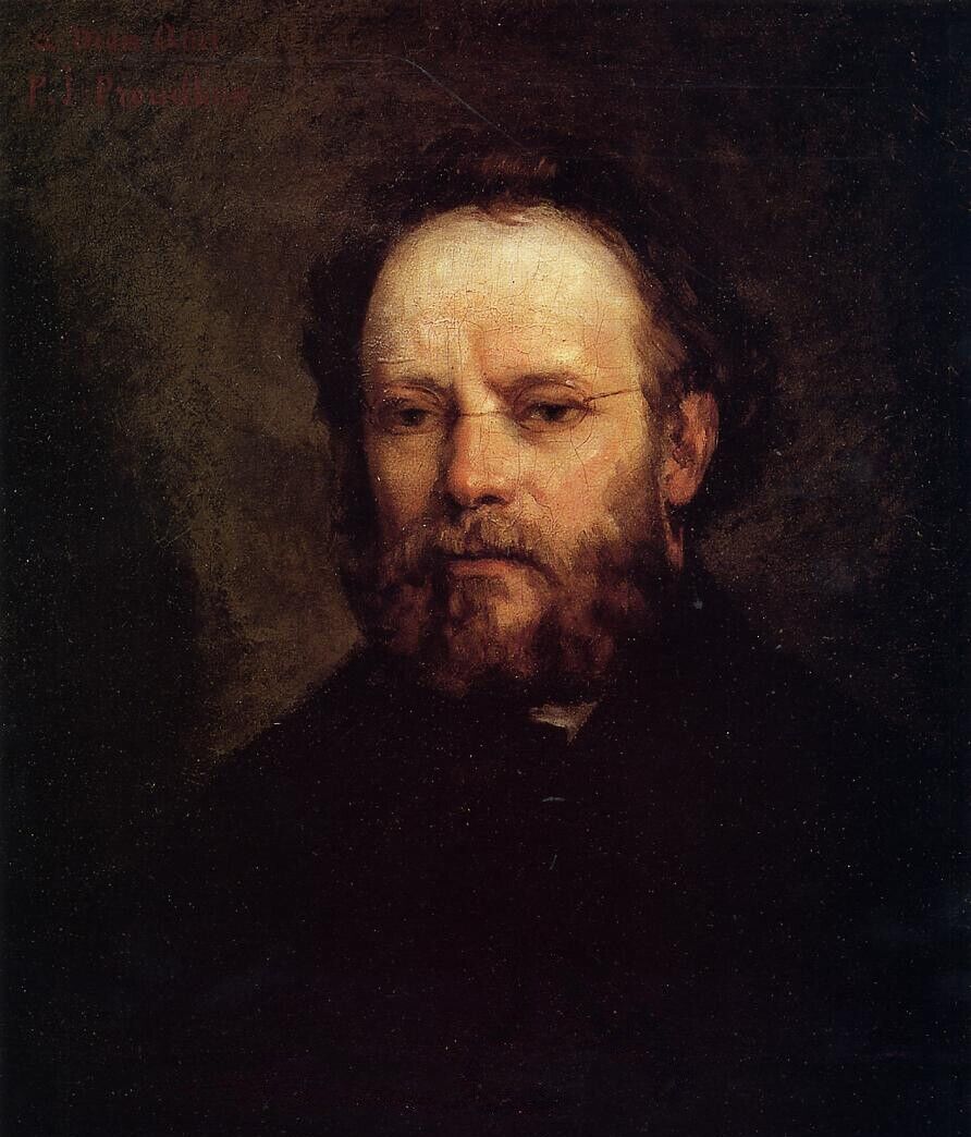 Oil painting Portrait-of-Pierre-Joseph-Proudhon-1865-Gustave-Courbet-Oil-Paintin