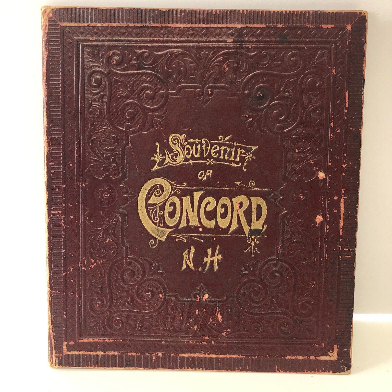 c 1890 CONCORD, NH Accordion VIEW BOOK - CHISHOLM BROS. Souvenir Antique
