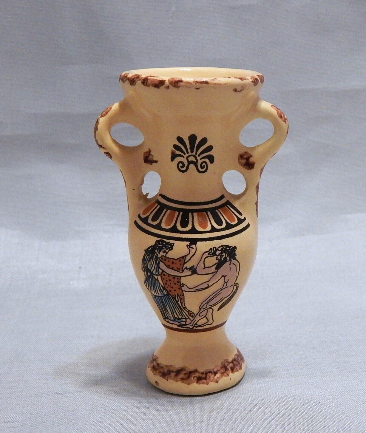 Greek Pottery D. Vassil Mini Hand Painted Vase