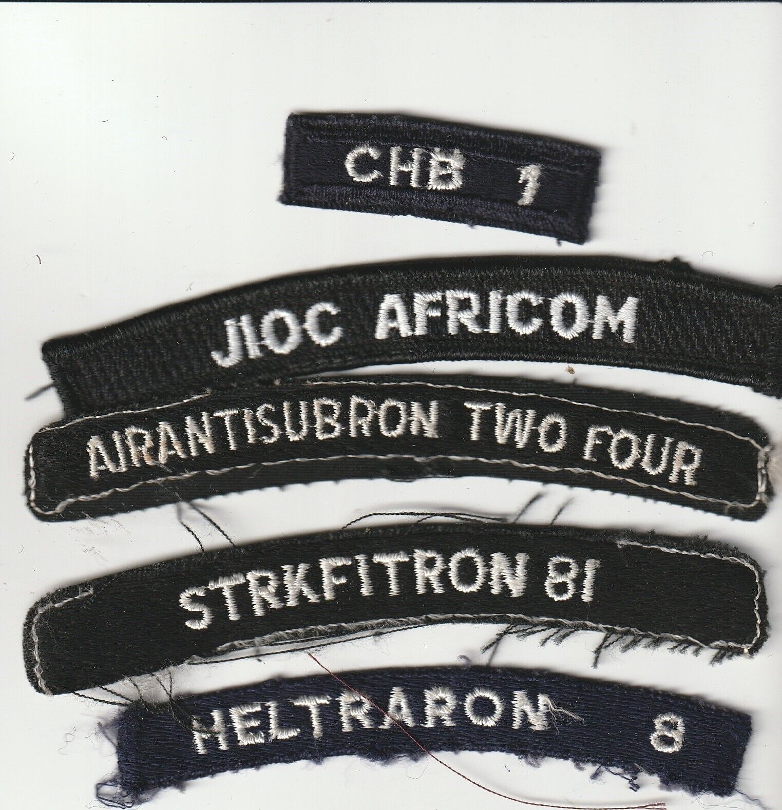 USN US NAVY CHB 1, JIOC AFRICOM,AIRANTISUBRON 24,STRFITRON 81,HELTRAON 8  PATCH