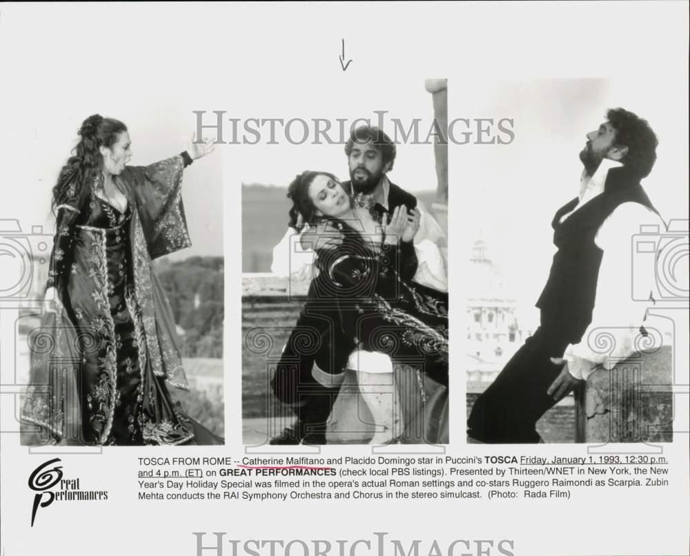 1993 Press Photo Catherine Malfitano and Placido Domingo in Puccini\'s \