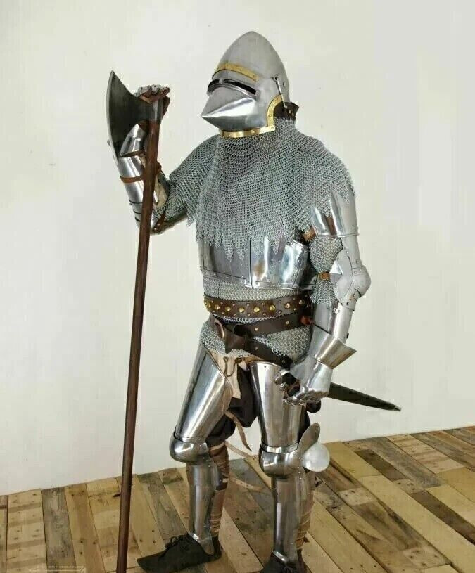 Pig Face Medieval Knight Armor Suit Battle Warrior Full Body Armour Suit gift