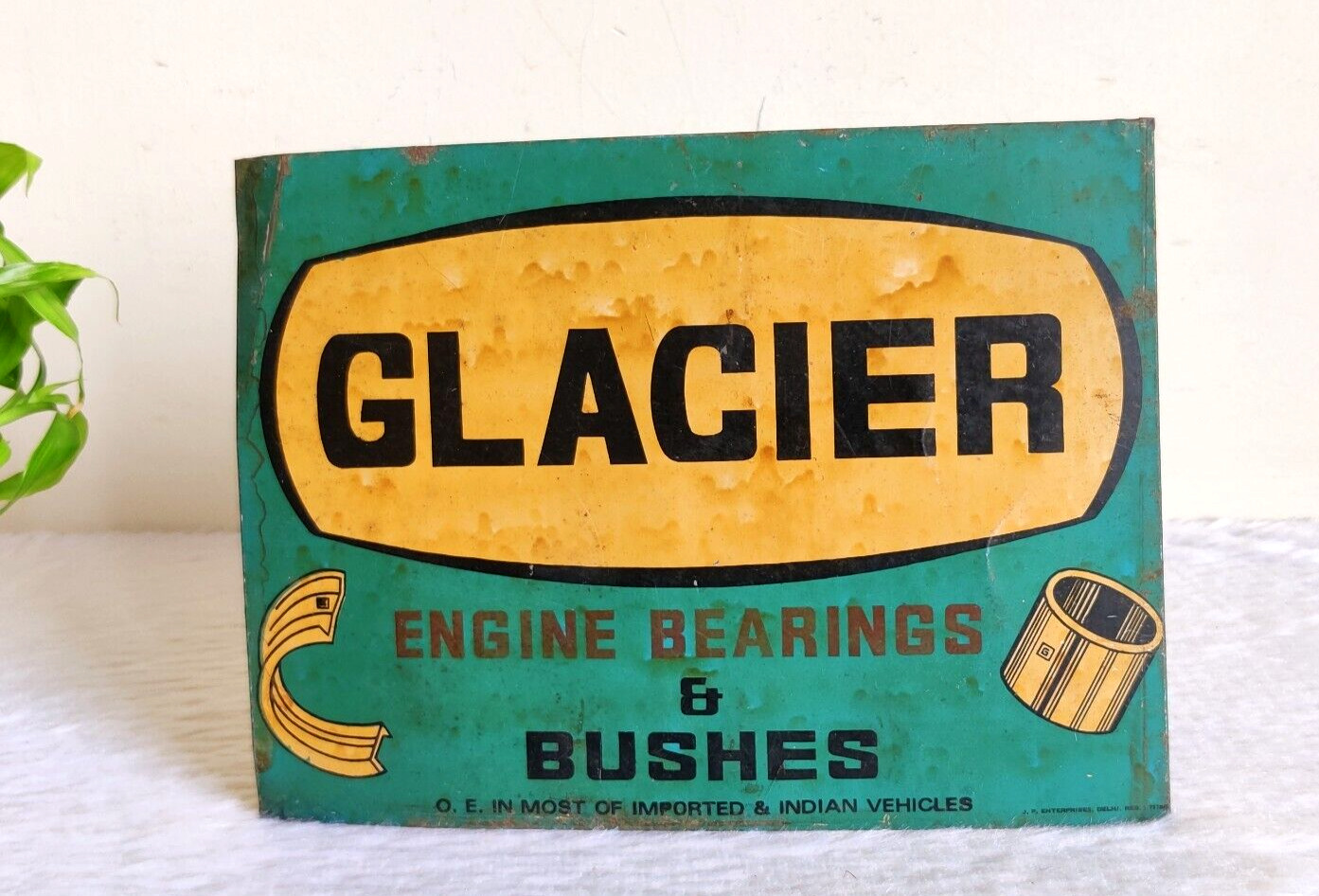 Vintage Glacier Engine Bearings & Bushes Advertising Tin Sign Board Rare TS148