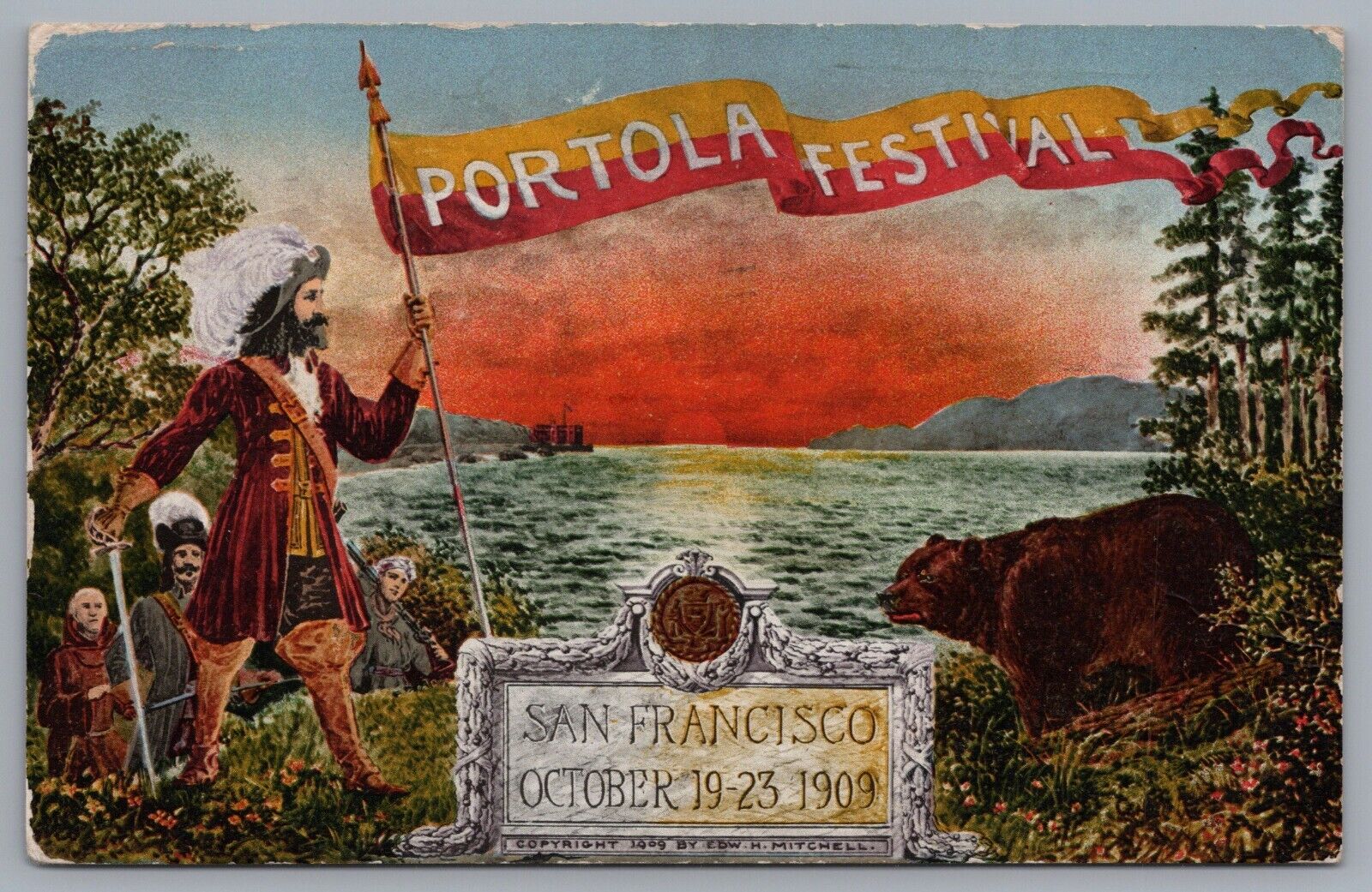 Portola Festival San Francisco California October 1909 Postcard