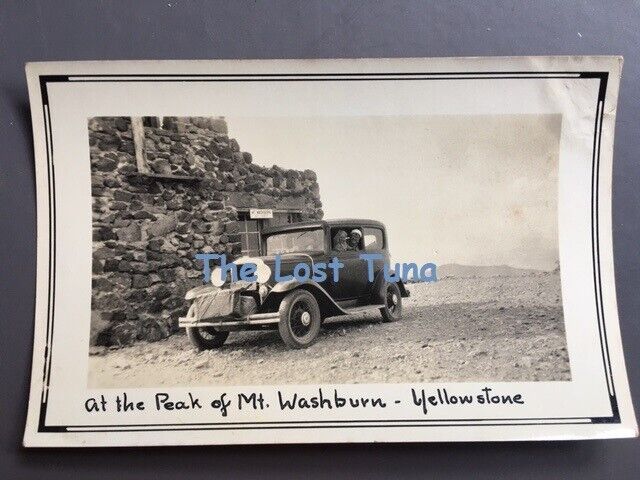 Antique Original Photograph Peak of Mt. Washburn  Yellowstone  1930\'s