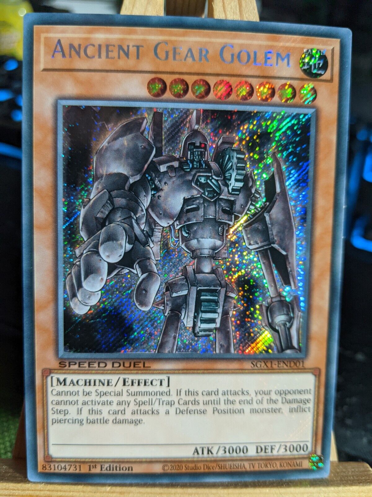 Ancient Gear Golem Secret Rare SGX1-END08 NM Yugioh Card