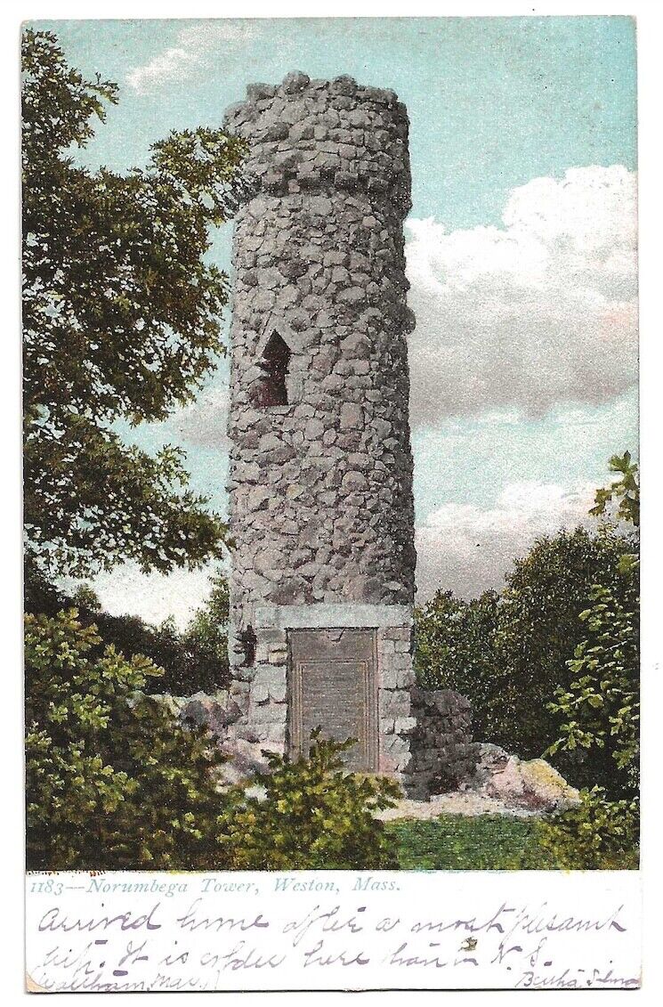 Weston Massachusetts c1905 Norumbega Tower, roadside America, undivided back