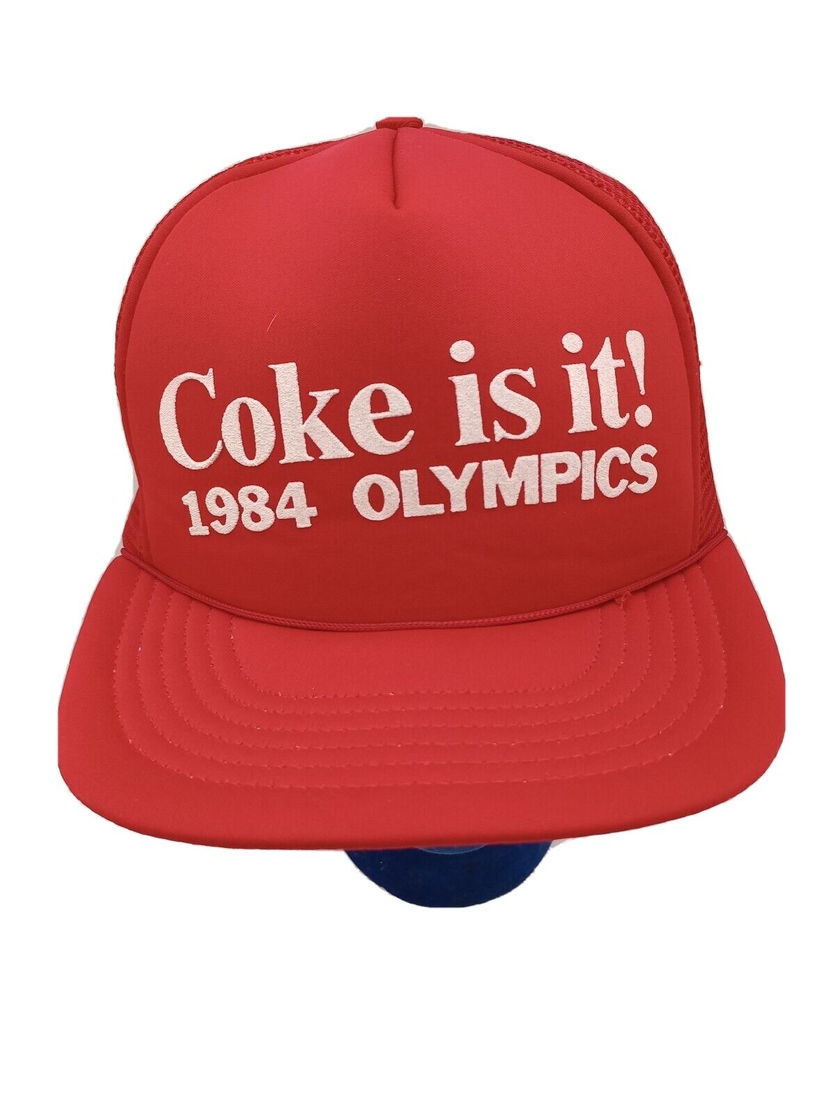 Vtg 1984 Coke Is It, Olympics Red Mesh Snapback Trucker Hat, Estate Sale 