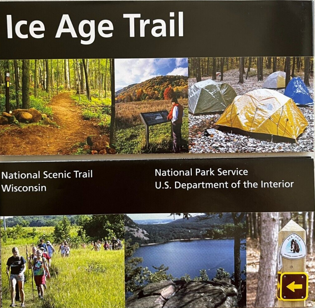 Newest ICE AGE TRAIL - Wisconsin  NATIONAL PARK SERVICE UNIGRID BROCHURE  Map