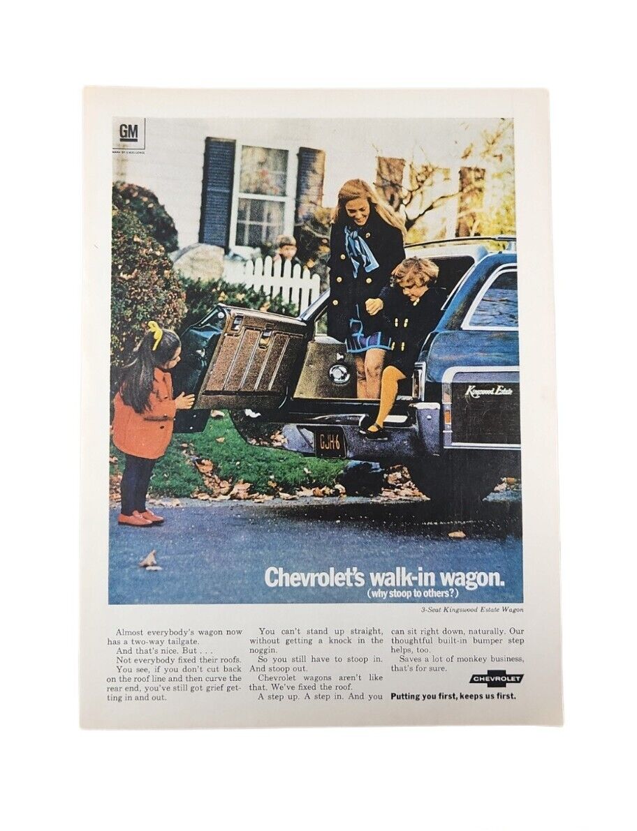 PRINT AD 1969 CHEVROLET KINGSWOOD ESTATE WAGON Shop Garage Art Full Color