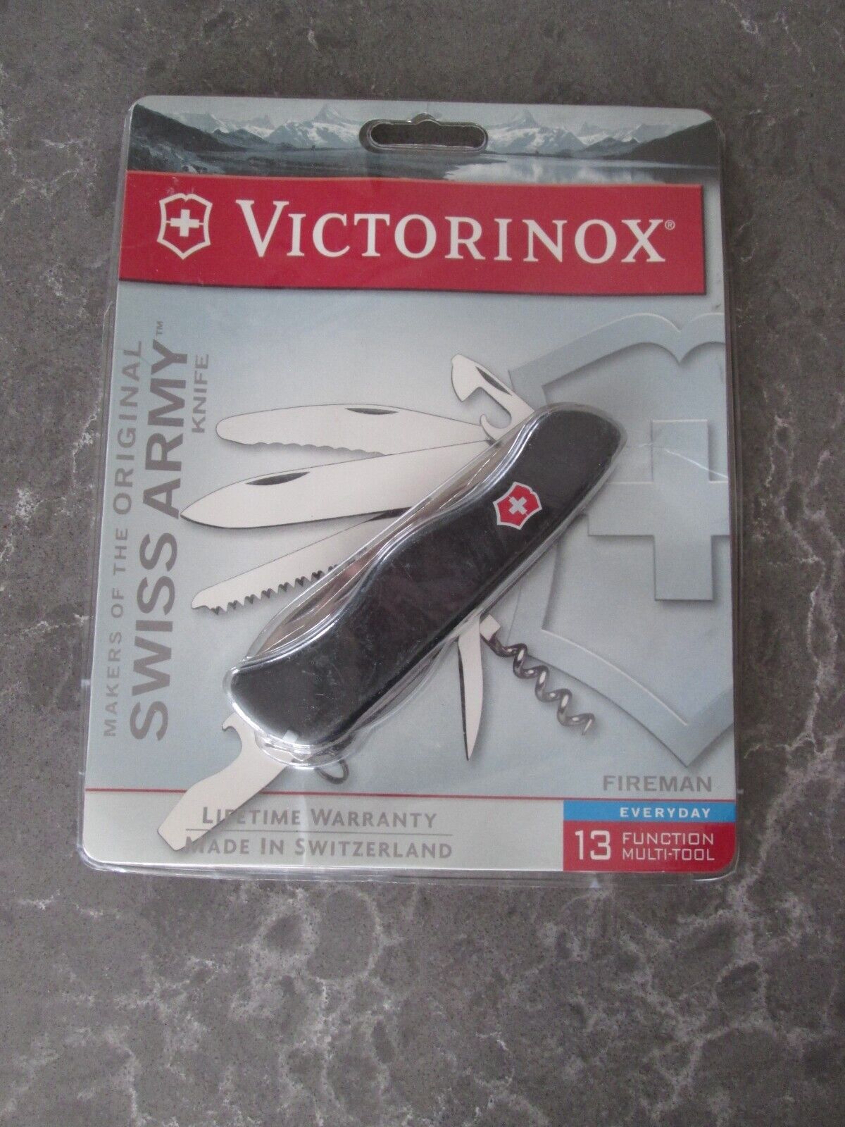 Victorinox Original Black Swiss Army Knife 13 Function Multi-Tool New Fireman