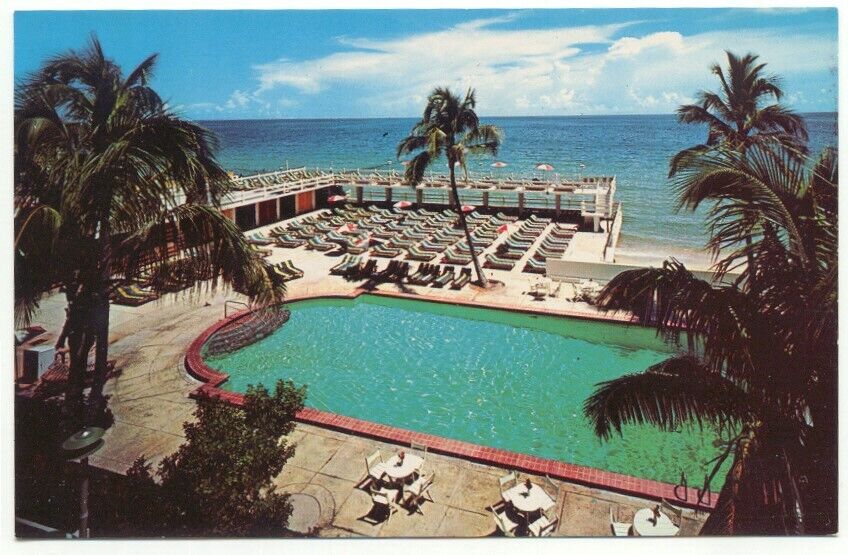 Miami Beach FL The Crown Hotel Poll Vintage Postcard Florida