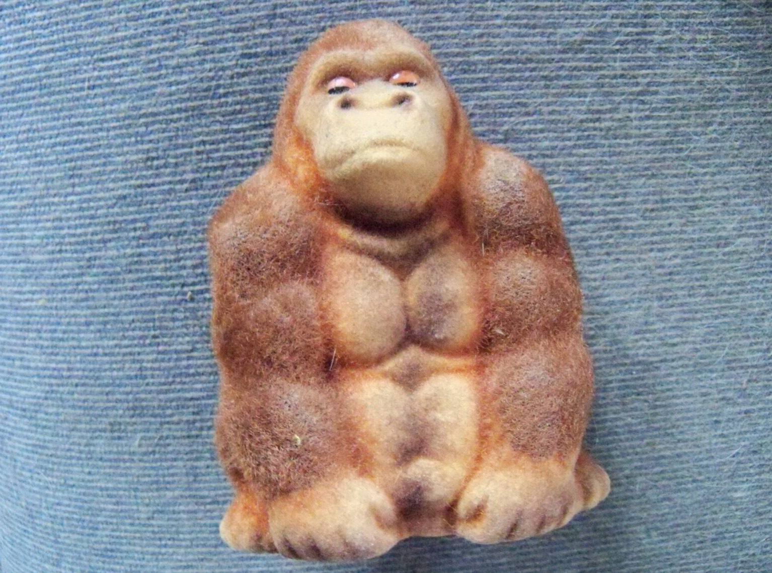 1960's/70's Vintage Charls Productions Hong Kong Fuzzy Plastic Gorilla Coin Bank