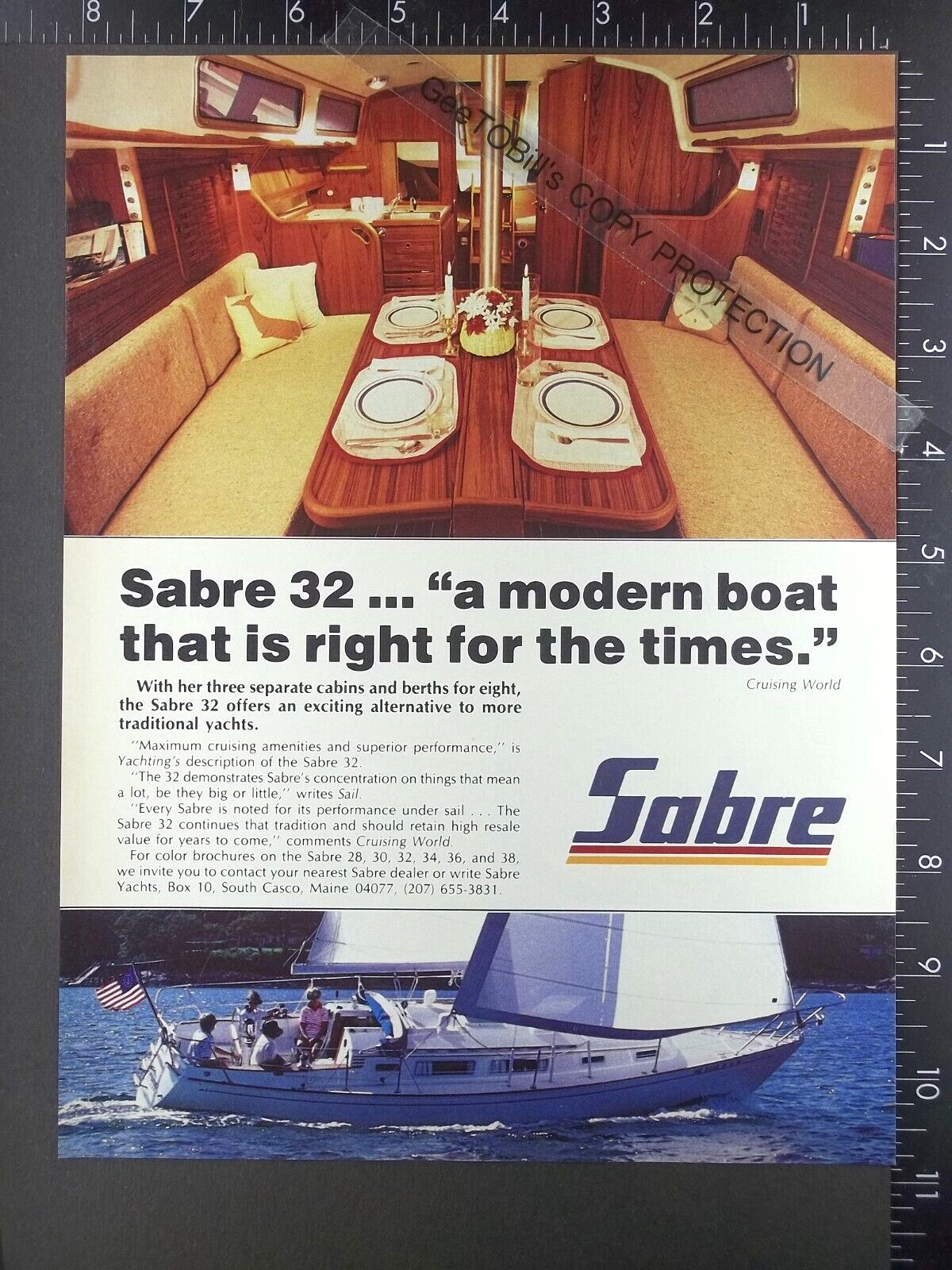 1985 ADVERTISING for Sabre 32 sail motor yacht boat
