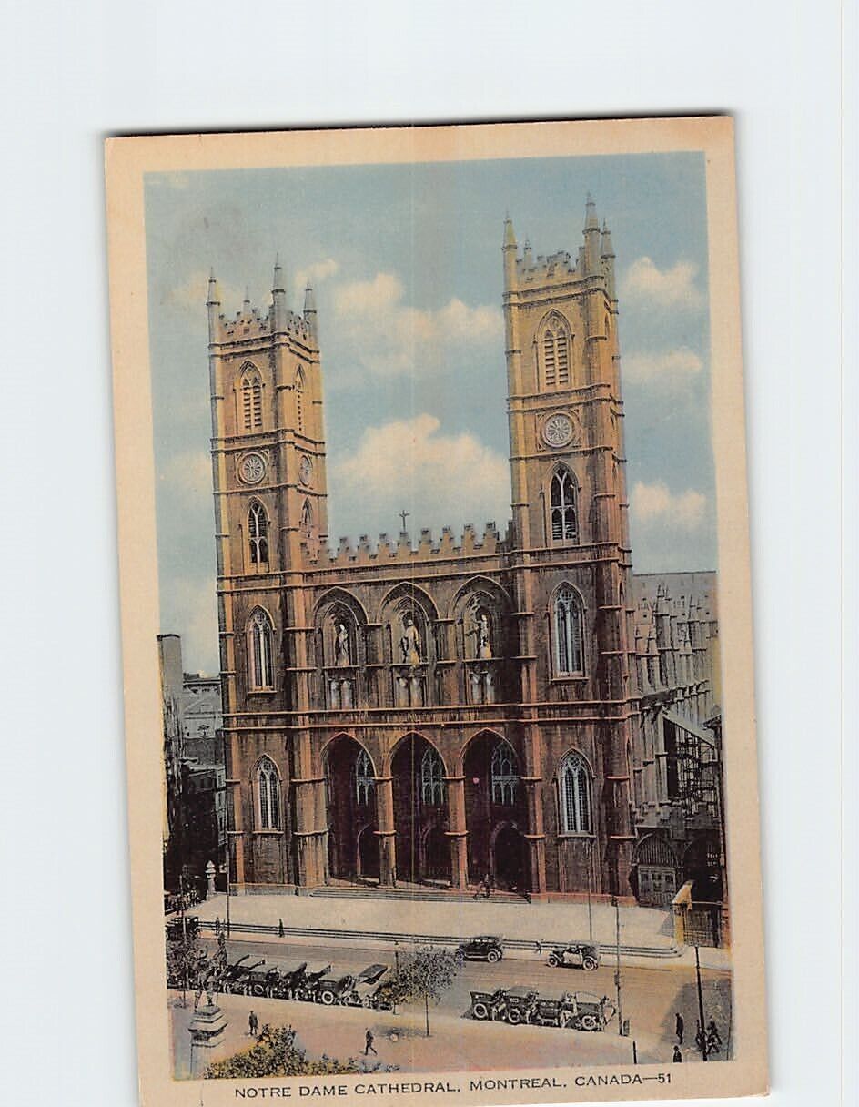 Postcard Notre Dame Cathedral Montreal Canada