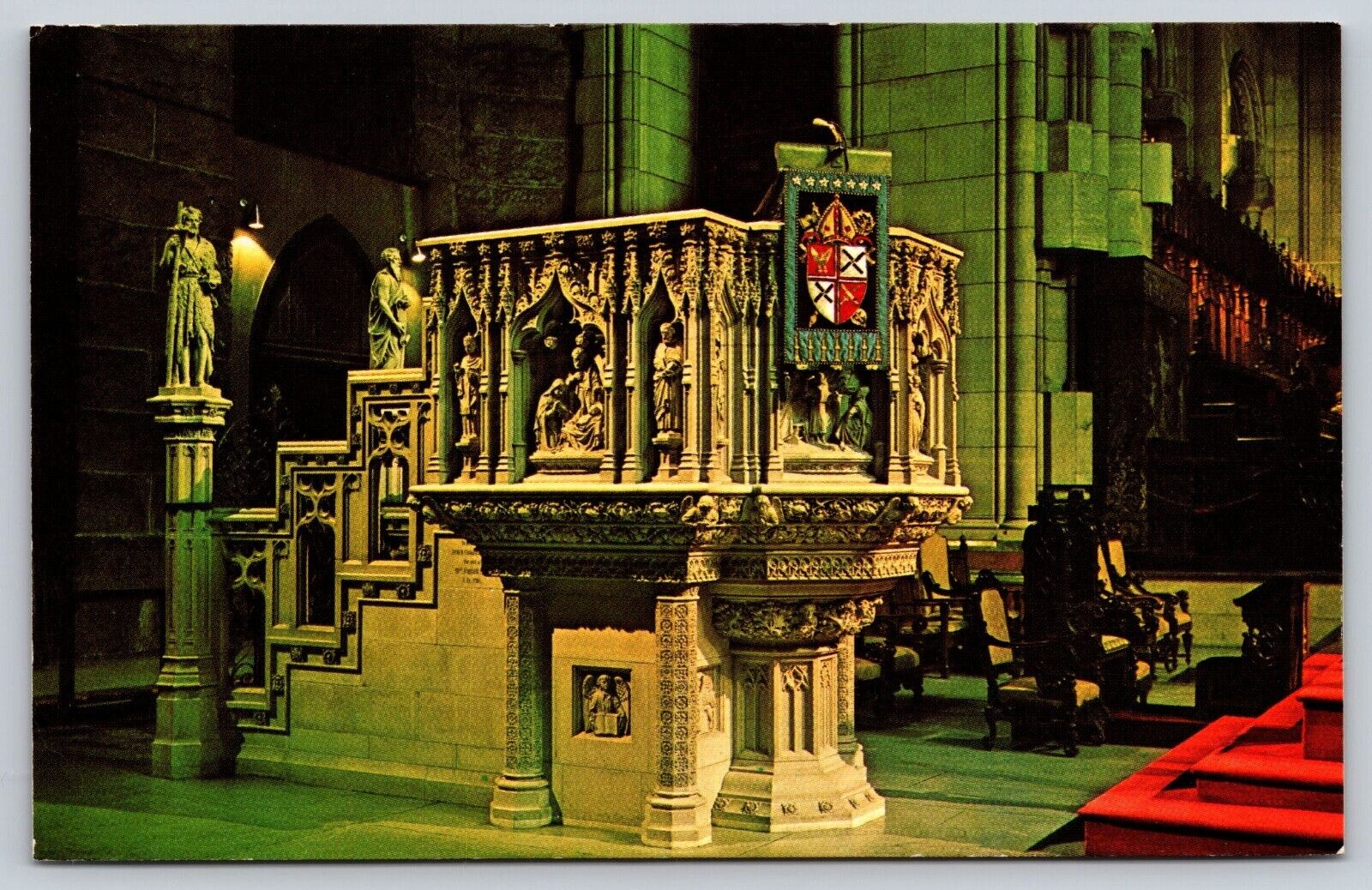Postcard The Pulpit Cathedral Church of St John the Divine New York New York