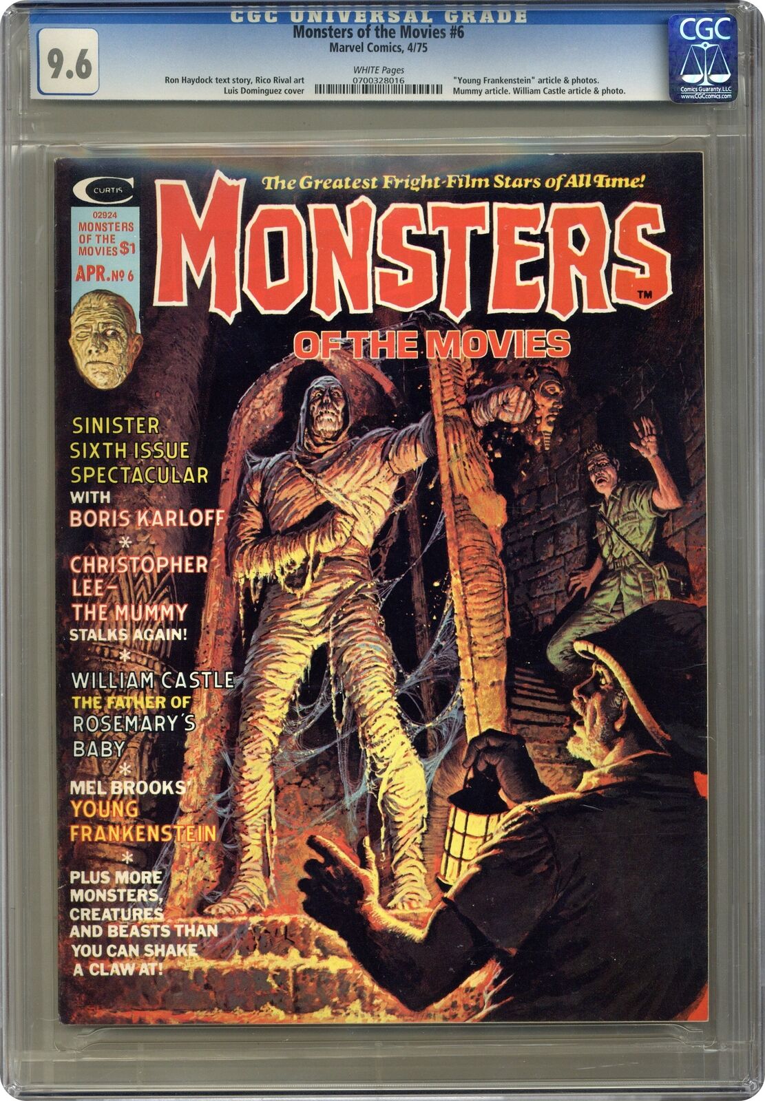 Monsters of the Movies #6 CGC 9.6 1975 0700328016