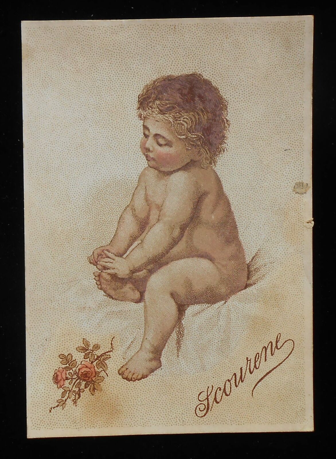 1880s VTC Baby Finding Thorn on Toe Scourene Scouring Soap Simonds Soap Co. NYC 